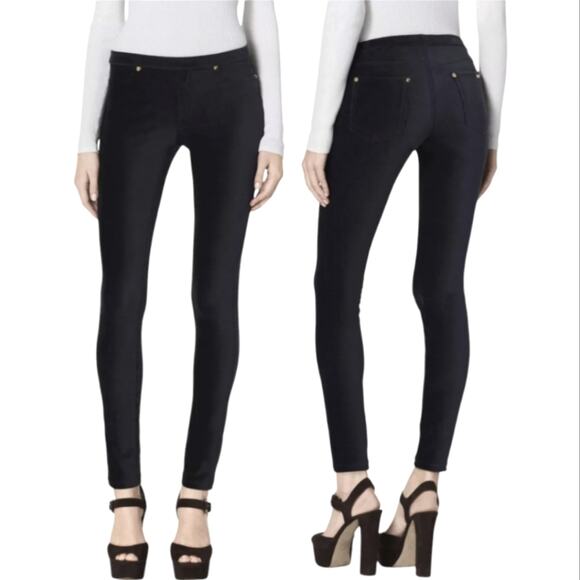 Michael Kors Velvet Jegging Pull On Leggings Pants Slim Fit Black Size 2‎ New - Picture 1 of 11
